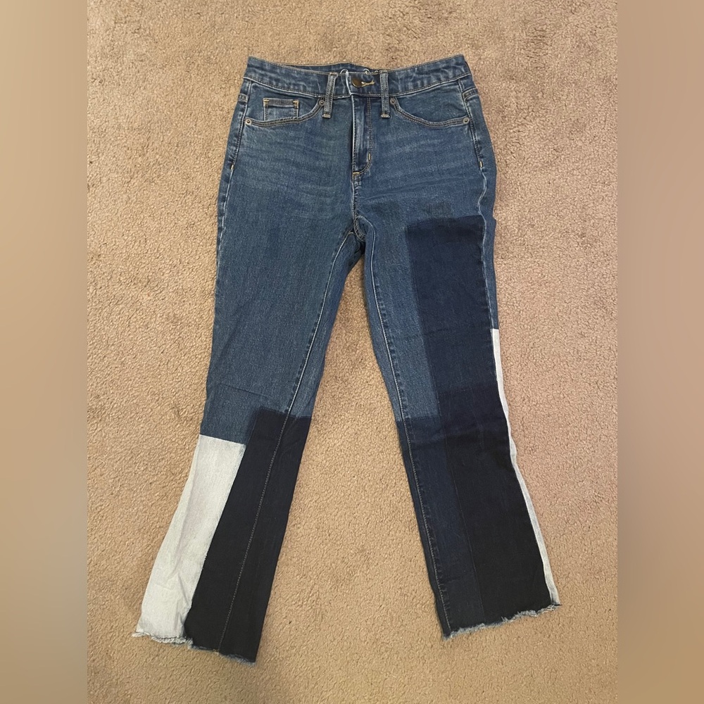 Universal Thread Women's Blue Patchwork Crop Boot… - image 1